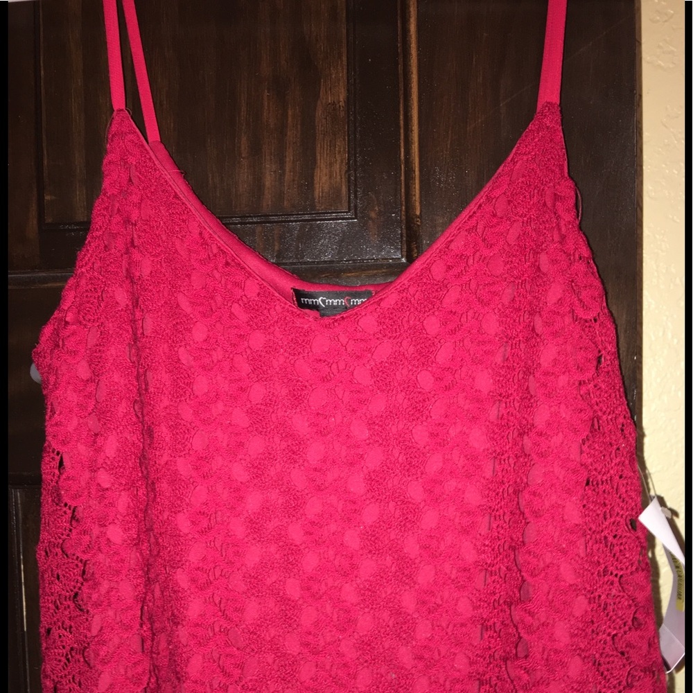 Red lace tank
